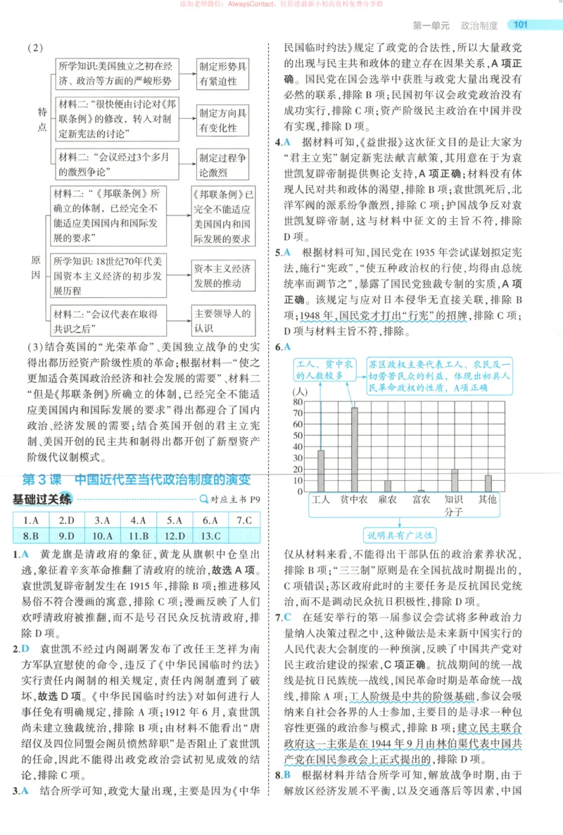 53同步历史选修1答案_高中三年全科资料_高中_2026《高中53同步练习》历史选修一