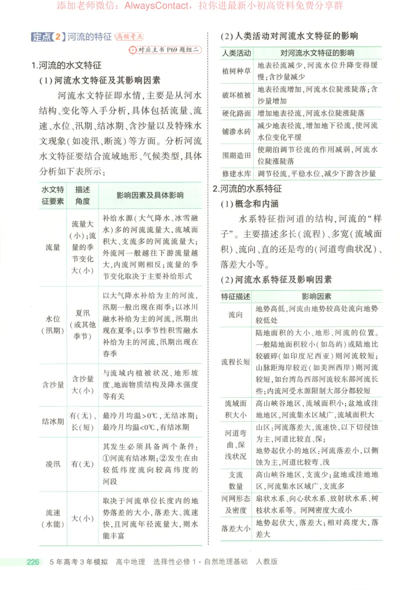 53同步地理选修1RJ疑难破_高中三年全科资料_高中_2026《高中53同步练习》地理选修一RJ