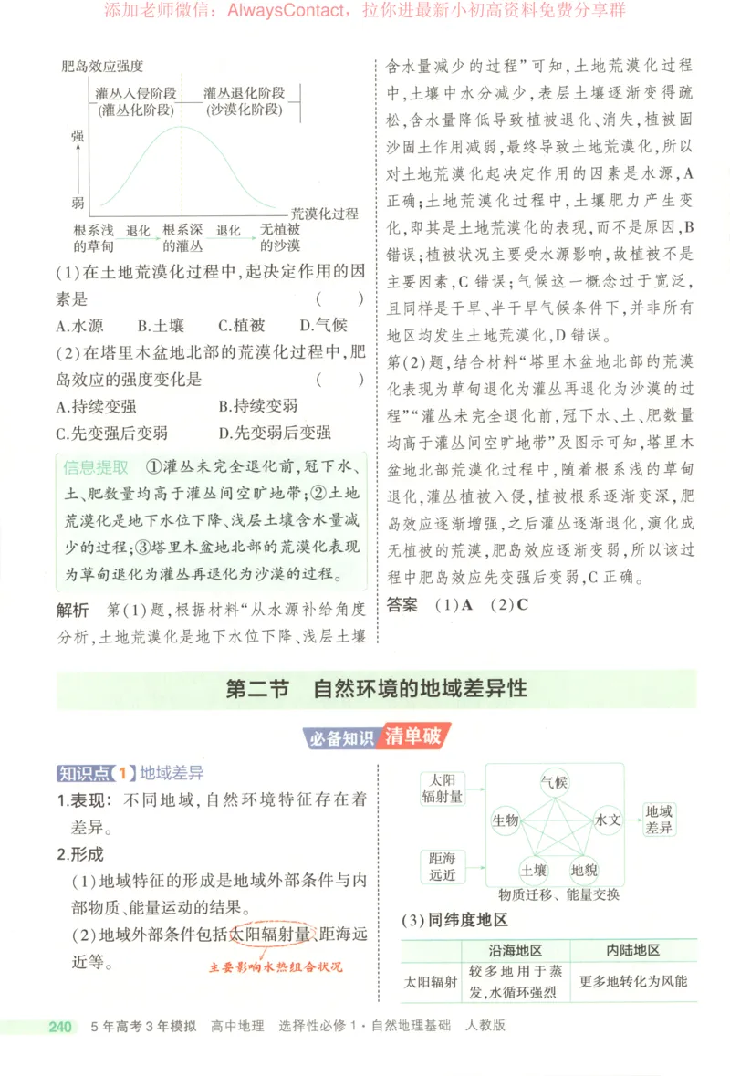 53同步地理选修1RJ疑难破_高中三年全科资料_高中_2026《高中53同步练习》地理选修一RJ