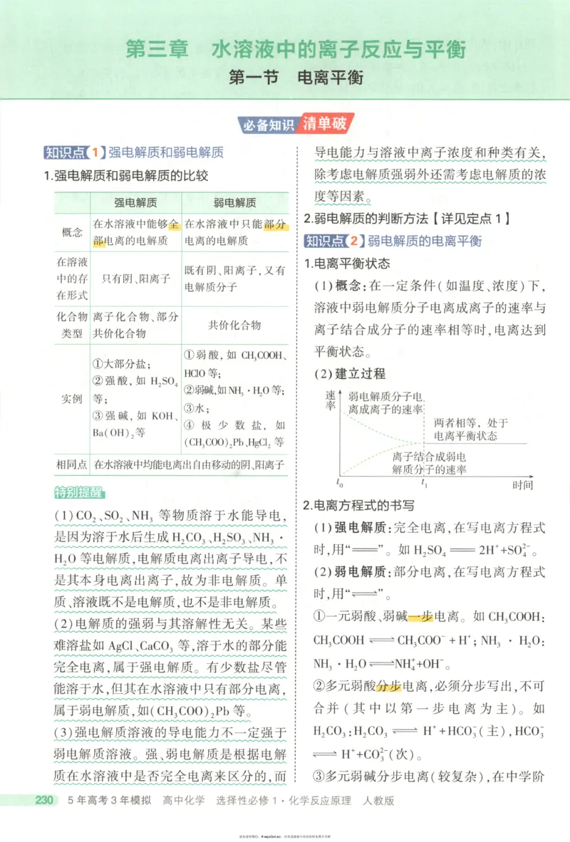 53同步化学选修1RJ疑难破_高中三年全科资料_高中_2026《高中53同步练习》化学选修一RJ