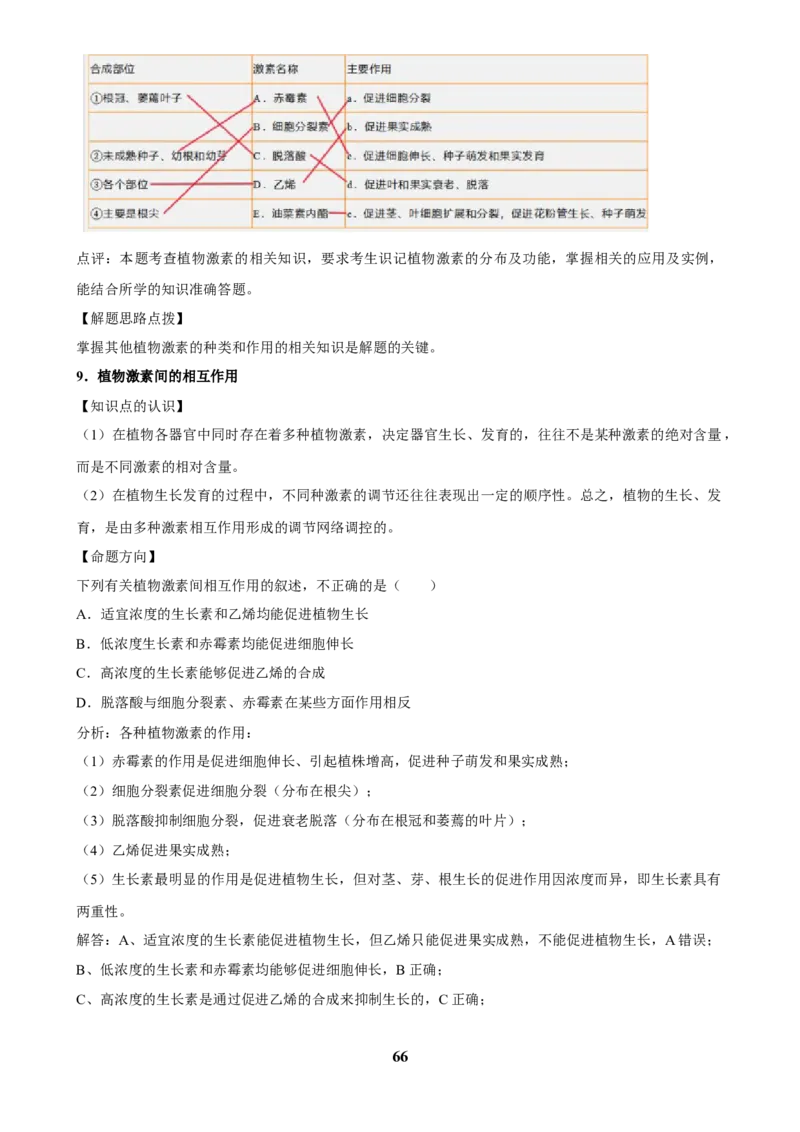 2025年菁优高考生物解密之植物生命活动的调节_中考押题2026《中考押题》系列（9科全套实时更新中）_2026版中考《菁优系列》趋势分析+押题密卷+抢分秘籍+模拟考试_考点篇