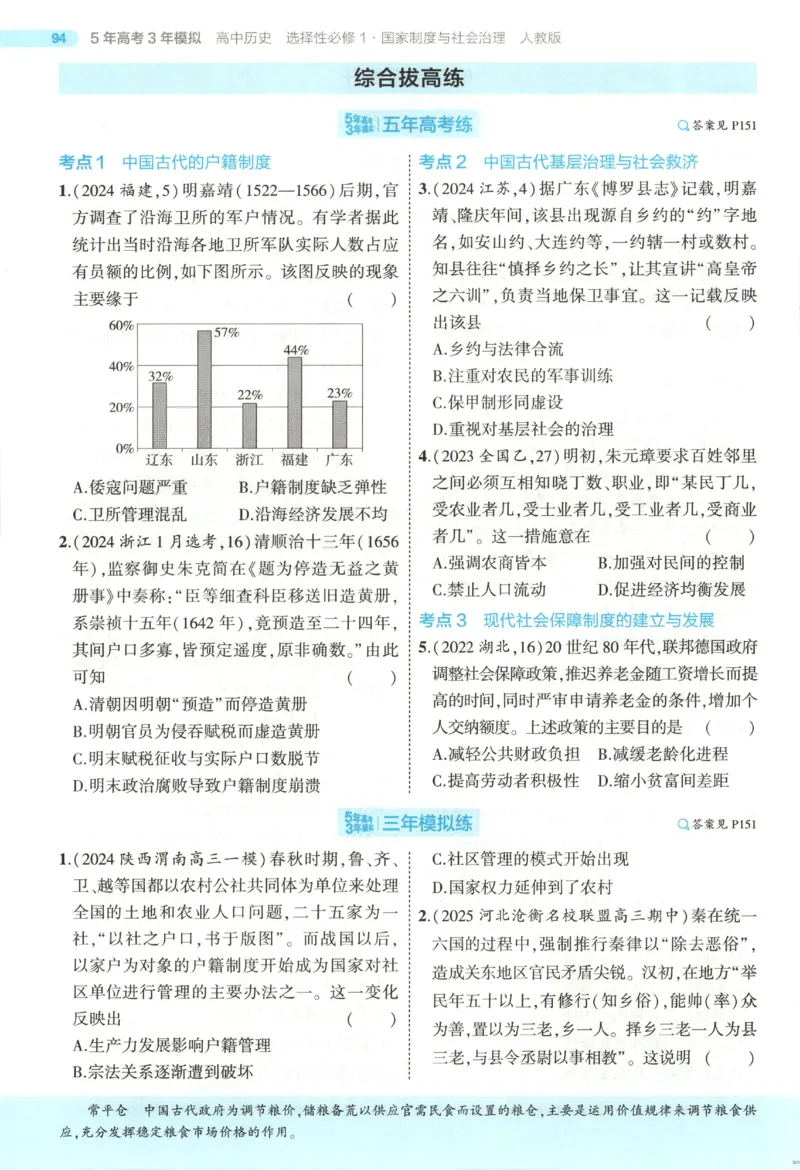 53同步历史选修1(1)_高中三年全科资料_高中_高中1_2026版高中《5高考3年模拟》同步版（9科必修+选修）（人教）_2026《高中53同步练习》历史选修一