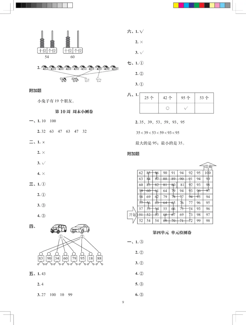 2026春+周末小测卷.数学一年级下册北师_2026春季学期_2026《学而思&bull;冲刺100分周末小测卷》（1-5年级下）（数学）（北师版）