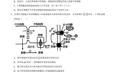 2025年菁优高考生物解密之细胞的物质运输_中考押题2026《中考押题》系列（9科全套实时更新中）_2026版中考《菁优系列》趋势分析+押题密卷+抢分秘籍+模拟考试_考点篇