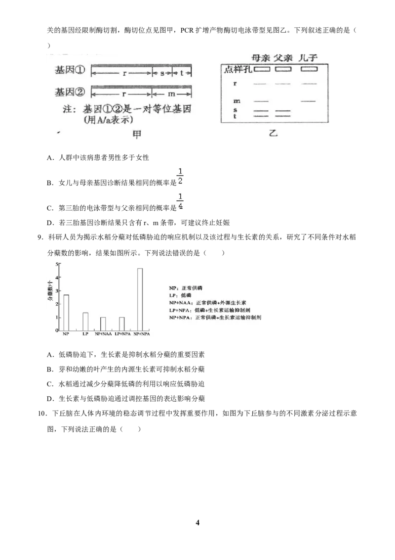 2025年菁优高考生物压轴训练6_中考押题2026《中考押题》系列（9科全套实时更新中）_2026版中考《菁优系列》趋势分析+押题密卷+抢分秘籍+模拟考试_0062025菁优高考解密汇编-生物_压轴篇
