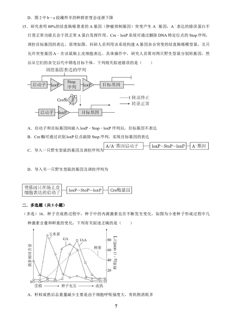 2025年菁优高考生物压轴训练6_中考押题2026《中考押题》系列（9科全套实时更新中）_2026版中考《菁优系列》趋势分析+押题密卷+抢分秘籍+模拟考试_0062025菁优高考解密汇编-生物_压轴篇