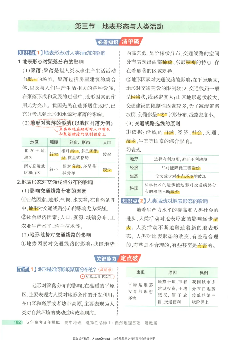 53同步地理选修1XJ疑难破_高中三年全科资料_高中_2026《高中53同步练习》地理选修一XJ