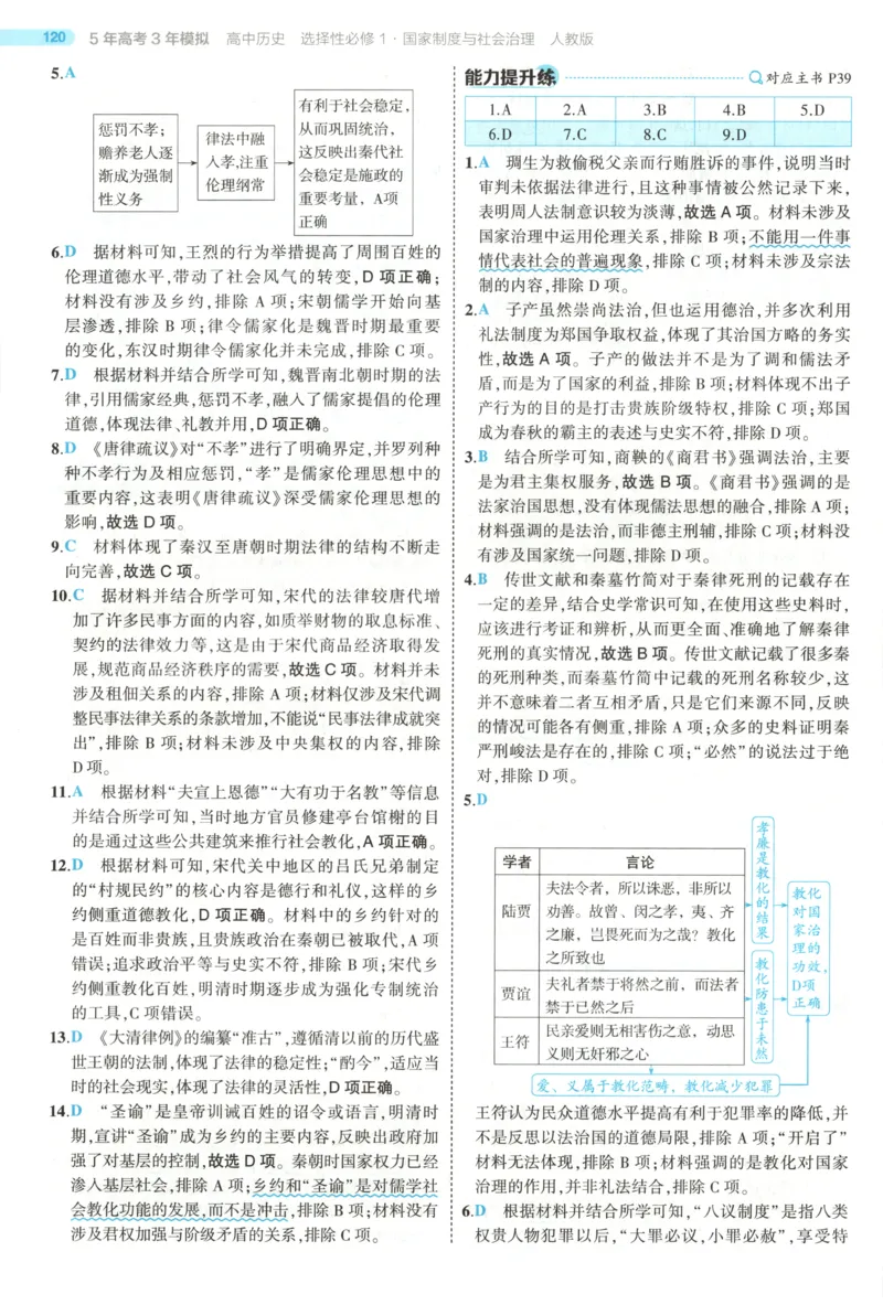 53同步历史选修1答案(1)_高中三年全科资料_高中_高中1_2026版高中《5高考3年模拟》同步版（9科必修+选修）（人教）_2026《高中53同步练习》历史选修一
