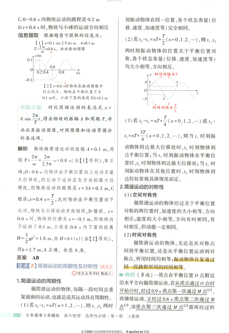 53同步物理选修一RJ疑难破_高中三年全科资料_高中_2026《高中53同步练习》物理选修一RJ