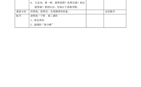 14请帮我一下吧第二课时教案_26新一年级道法下册（统编版）_老课标资料_2、教学教案部编一下道法_教案1