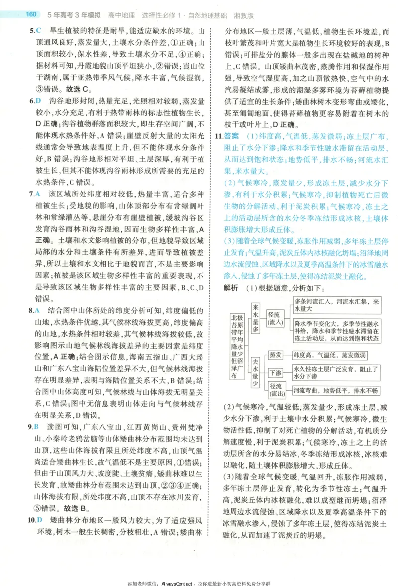 53同步地理选修1XJ答案_高中三年全科资料_高中_2026《高中53同步练习》地理选修一XJ