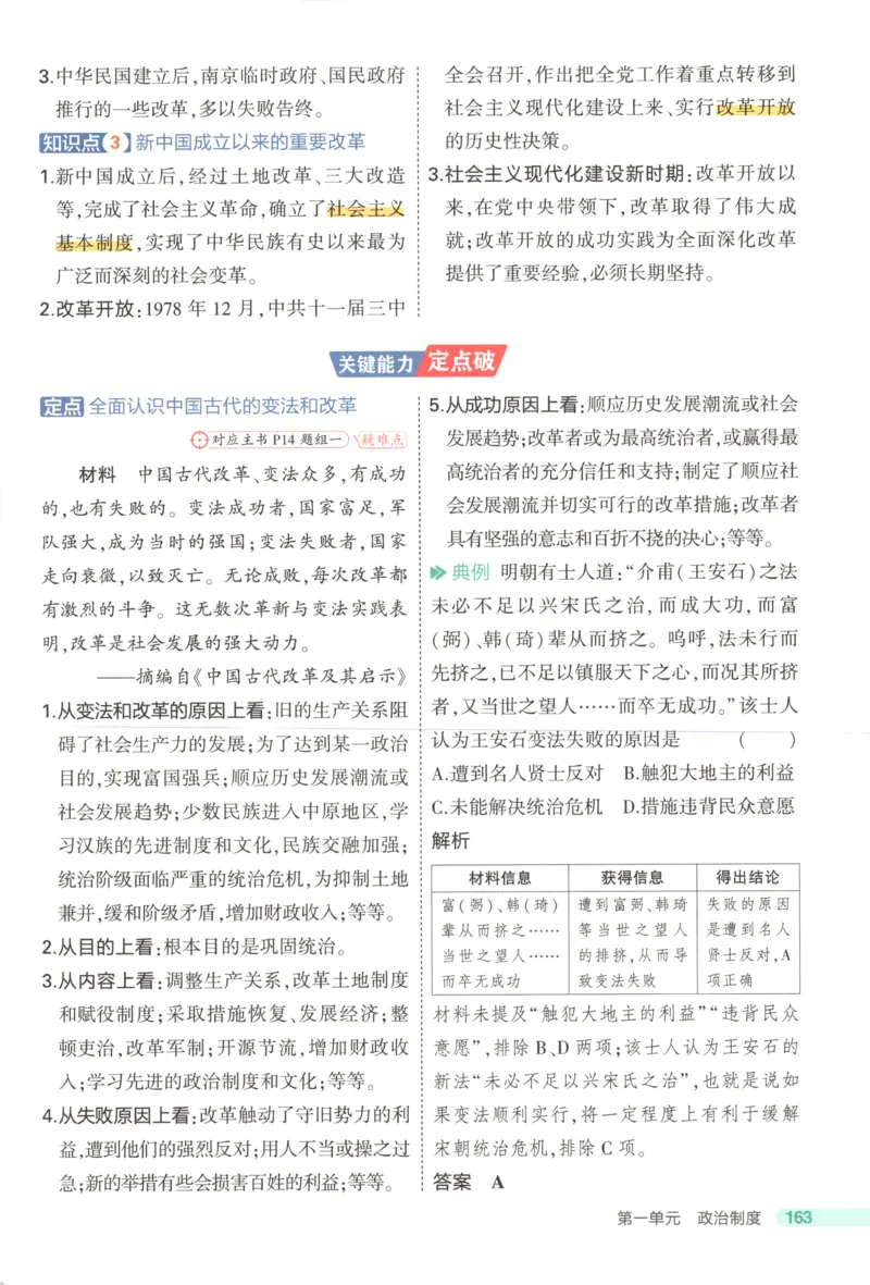 53同步历史选修1疑难破(1)_高中三年全科资料_高中_高中1_2026版高中《5高考3年模拟》同步版（9科必修+选修）（人教）_2026《高中53同步练习》历史选修一
