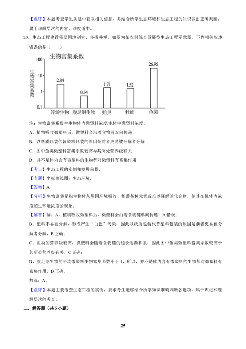 2025年菁优高考生物解密之人与环境_中考押题2026《中考押题》系列（9科全套实时更新中）_2026版中考《菁优系列》趋势分析+押题密卷+抢分秘籍+模拟考试_0062025菁优高考解密汇编-生物
