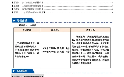 专题2.3幂函数与二次函数七大题型（原卷版）_高中三年全科资料_高中_高中1_2026版高考《举一反三》一轮复习专练（新高考数学专用）_2026版《举一反三》专题练系列（共189个题型）