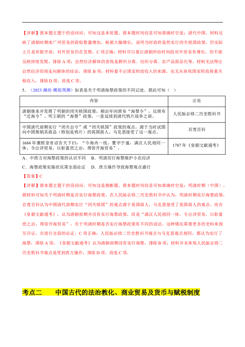 专题04中国古代史：选择性必修（贯通部分）（解析版）_高中三年全科资料_高中_15高中全科《高考易错题》2025版_高考历史备战2025年高考易错题（新高考专用）_易错知识点梳理