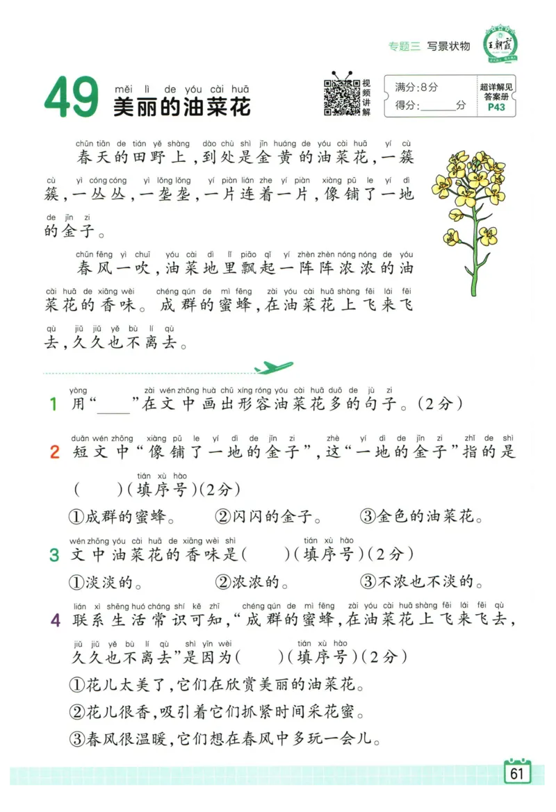 25版《王朝霞阅读训练100篇超详解》1年级_2026春小学教辅大合集_8-26春《王朝霞》系列_05.《WZX阅读训练100篇超详解》1-6年级语文阅读理解练习