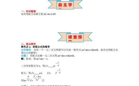 21.2.2公式法_人教版数学九年级上册_版本二_九年级数学上册（人教版）_导学案_导学案多套_导学案