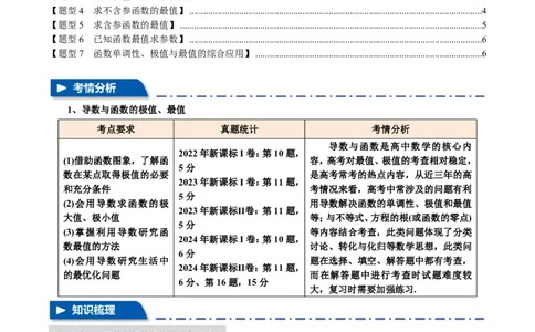专题3.3导数与函数的极值、最值七大题型（原卷版）_高中三年全科资料_高中_高中1_2026版高考《举一反三》一轮复习专练（新高考数学专用）