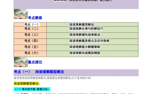 专题08阅读理解提分引擎(题型解法与长难句拆解指南)-原卷版_高中三年全科资料_高中_高中1_2025高一高二英语暑假提升精品讲义（人教版）