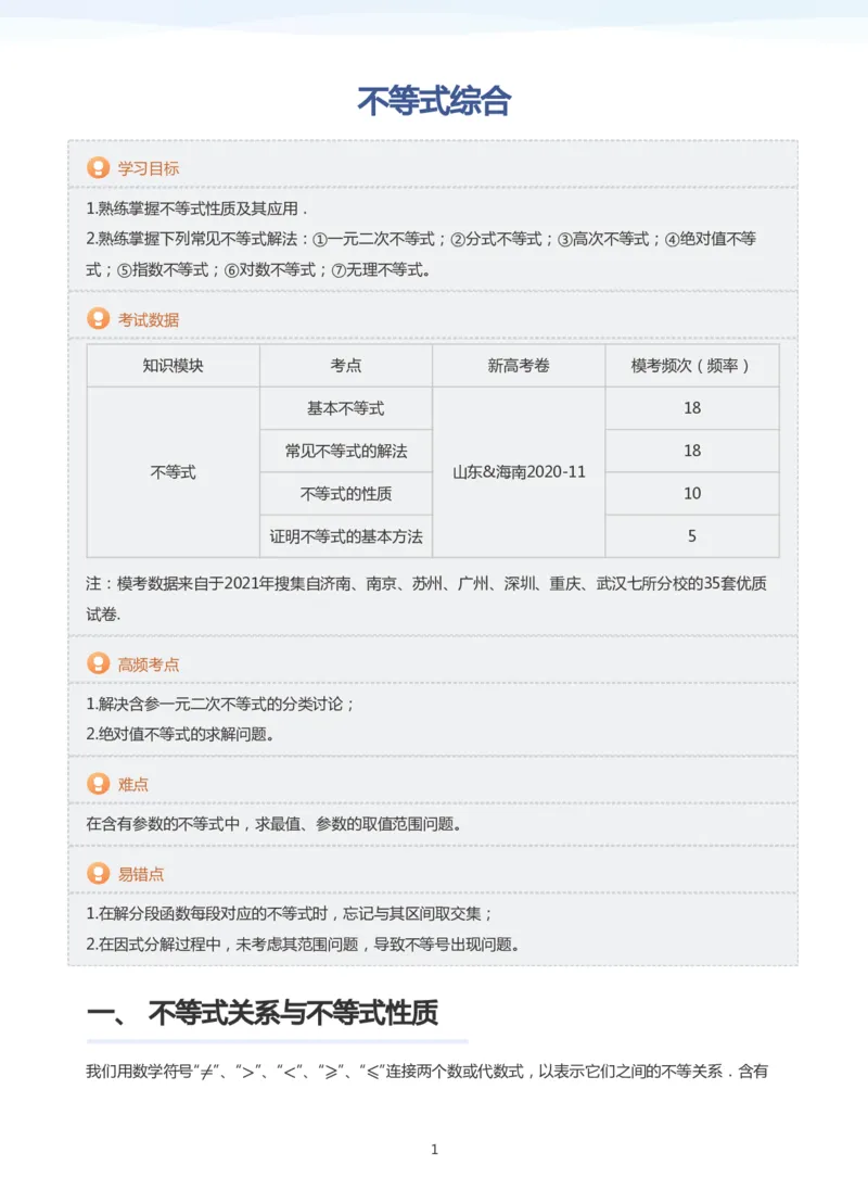 不等式综合(教师版)_高中三年全科资料_高中_学而思高中数学（暑假衔接）面授升高..高二.高三_学而思高中面授升高三暑假讲义+题集（小一轮）