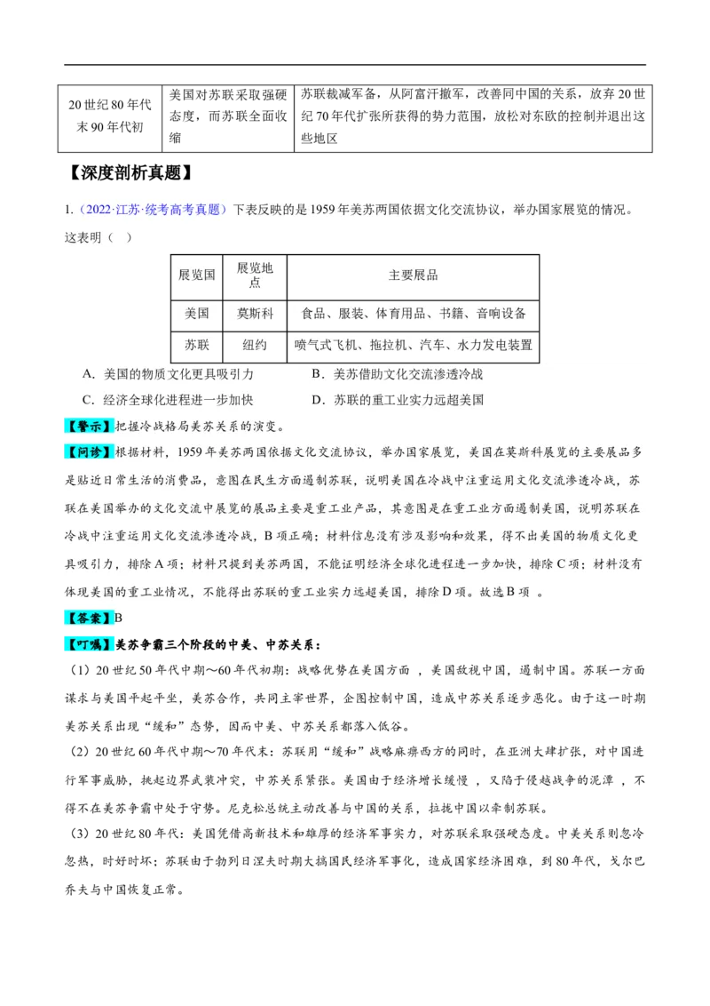 专题16第二次世界大战后的世界（4大考点11个易错点）（原卷版）_高中三年全科资料_高中_15高中全科《高考易错题》2025版_高考历史备战2025年高考易错题（新高考专用）