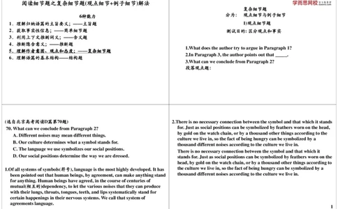 5_高中三年全科资料_高中_60课时学完高中英语_60课时学完高中全部英语（上）_第5讲阅读细节题之复杂细节题（观点细节+例子细节）解法