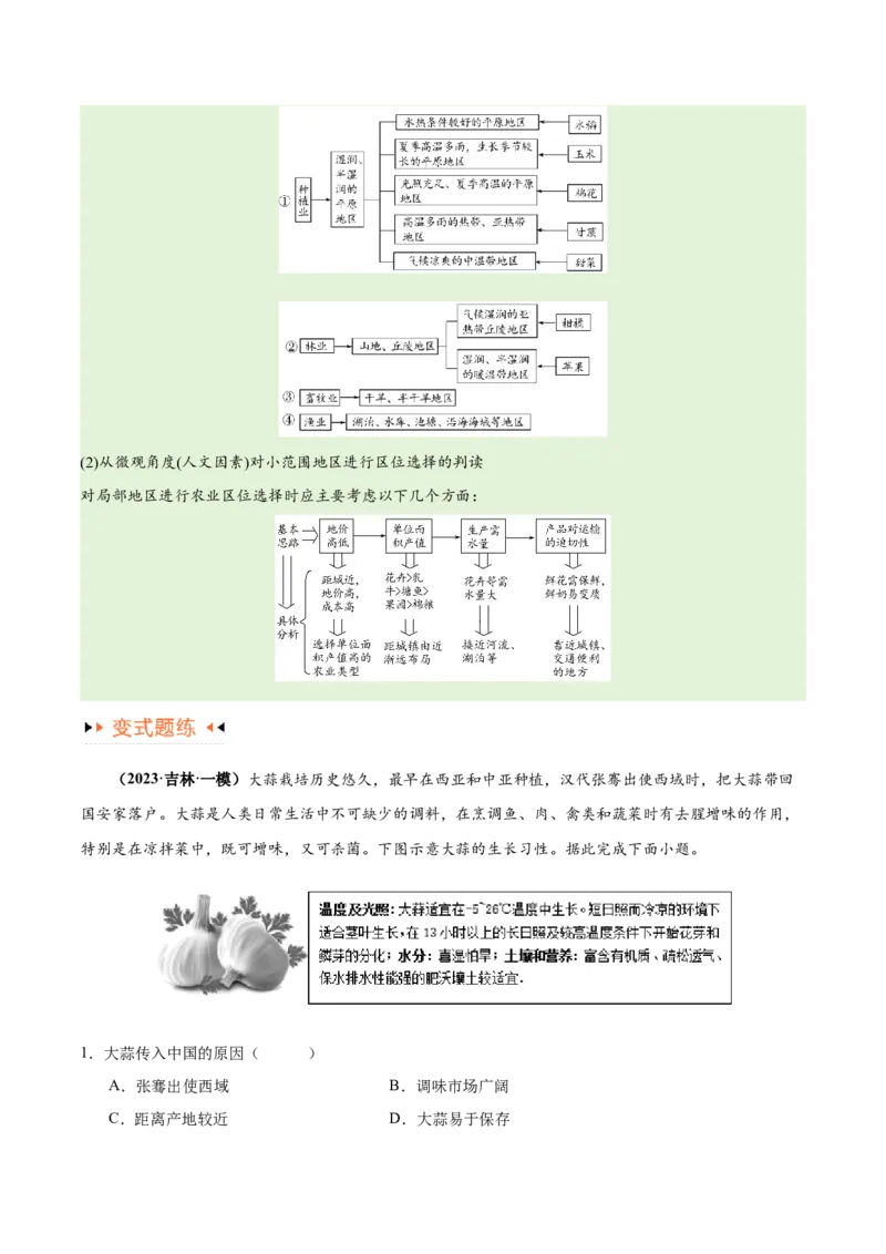 专题08农业易错突破（5大易错）-备战2024年高考地理考试易错题（全国通用）（原卷版）_高中三年全科资料_高中_15高中全科《高考易错题》2025版