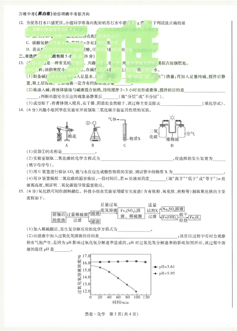 2026《万唯中考&bull;安徽黑白卷》化学黑卷_中考押题2026《中考押题》系列（9科全套实时更新中）_万唯2026版初中《万唯黑白卷》7科全套（安徽）_2026《万唯中考&bull;安徽黑白卷》化学