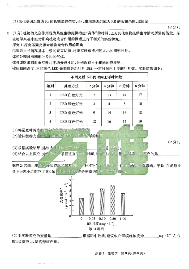 2026《万唯中考&bull;云南生地黑白卷》生物黑卷_中考押题2026《中考押题》系列（9科全套实时更新中）_万唯2026版初中《万唯黑白卷》地生（云南）