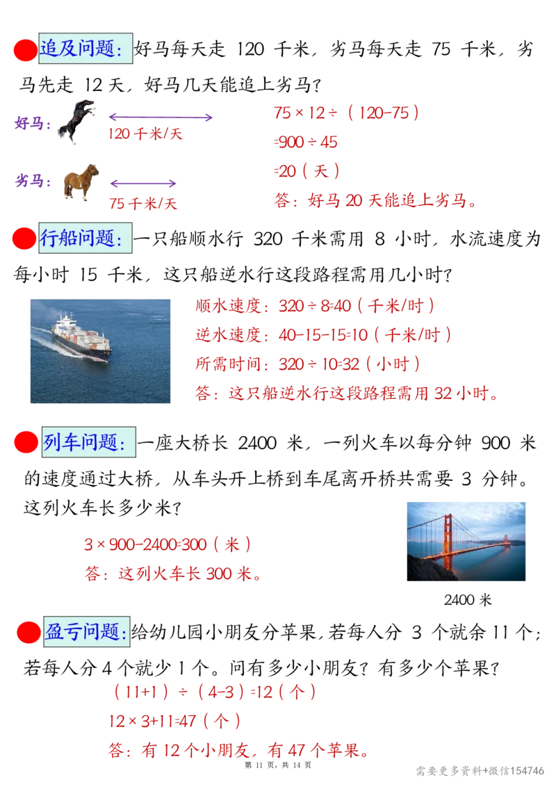 2495三下数学易错思维应用题专项(27类母题)练习+答案14页_2026春人教数学母题合集