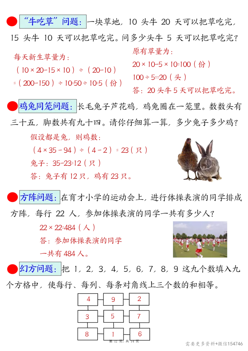 2495三下数学易错思维应用题专项(27类母题)练习+答案14页_2026春人教数学母题合集