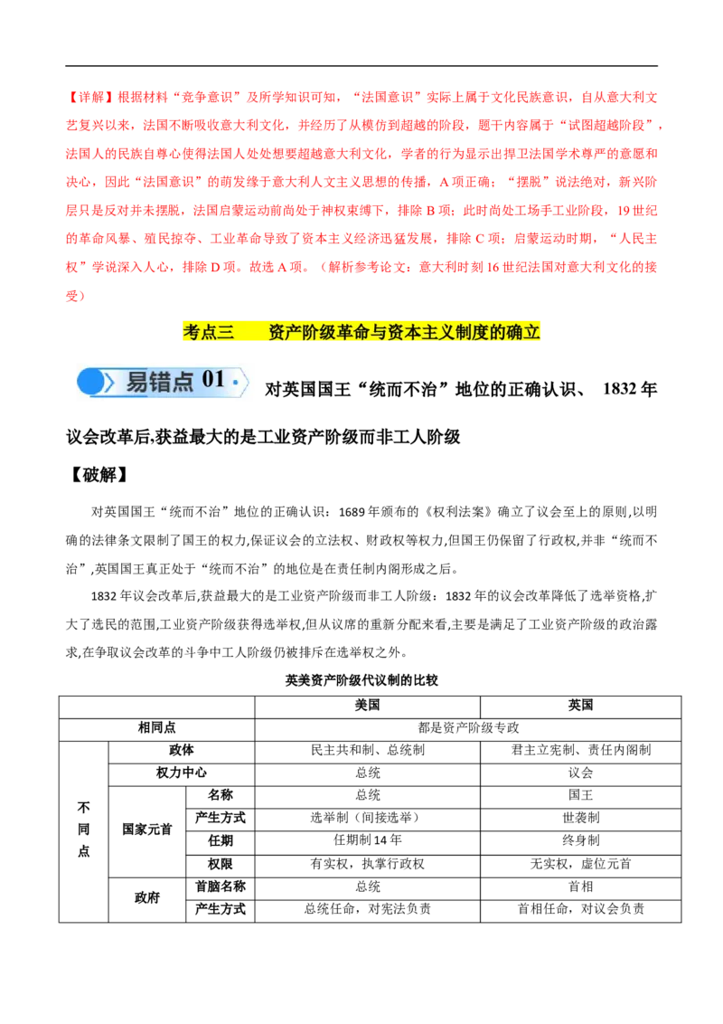 专题12工场手工业时期（3大考点5个易错点）（解析版）_高中三年全科资料_高中_15高中全科《高考易错题》2025版_高考历史备战2025年高考易错题（新高考专用）_易错知识点梳理