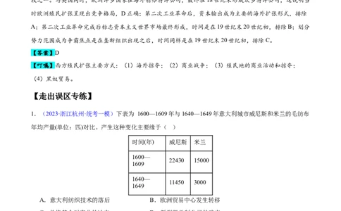 专题12工场手工业时期（3大考点5个易错点）（解析版）_高中三年全科资料_高中_15高中全科《高考易错题》2025版_高考历史备战2025年高考易错题（新高考专用）_易错知识点梳理