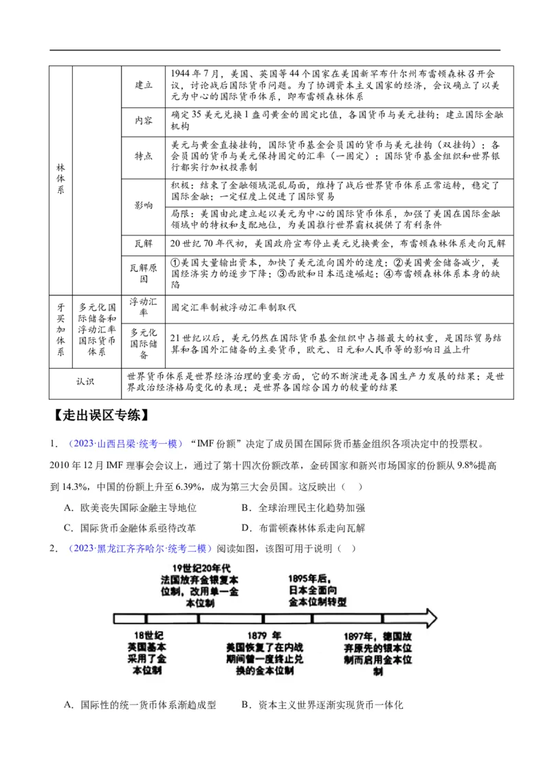 专题17世界现代史（选必贯通部分）（3大考点5个易错点）（原卷版）_高中三年全科资料_高中_15高中全科《高考易错题》2025版_高考历史备战2025年高考易错题（新高考专用）