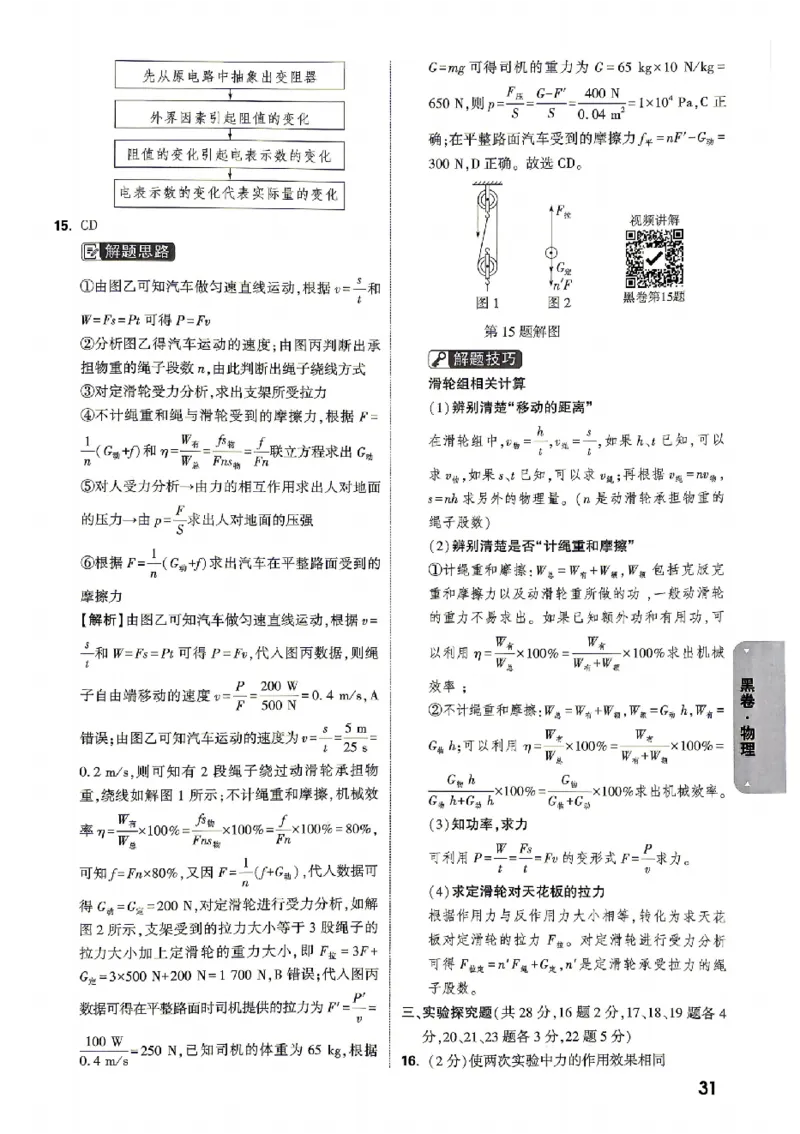 2026《万唯中考&bull;北京黑白卷》物理黑卷答案_中考押题2026《中考押题》系列（9科全套实时更新中）_万唯2026版初中《万唯黑白卷》5科全套（北京）