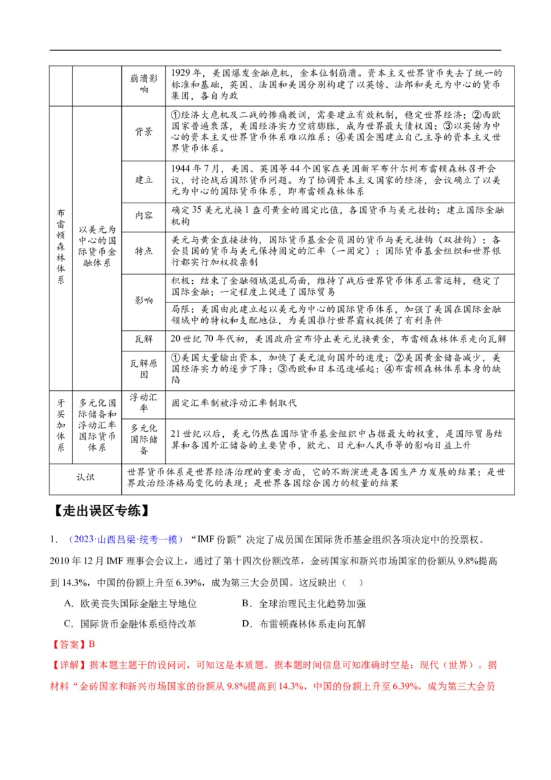 专题17世界现代史（选必贯通部分）（3大考点5个易错点）（解析版）_高中三年全科资料_高中_15高中全科《高考易错题》2025版_高考历史备战2025年高考易错题（新高考专用）