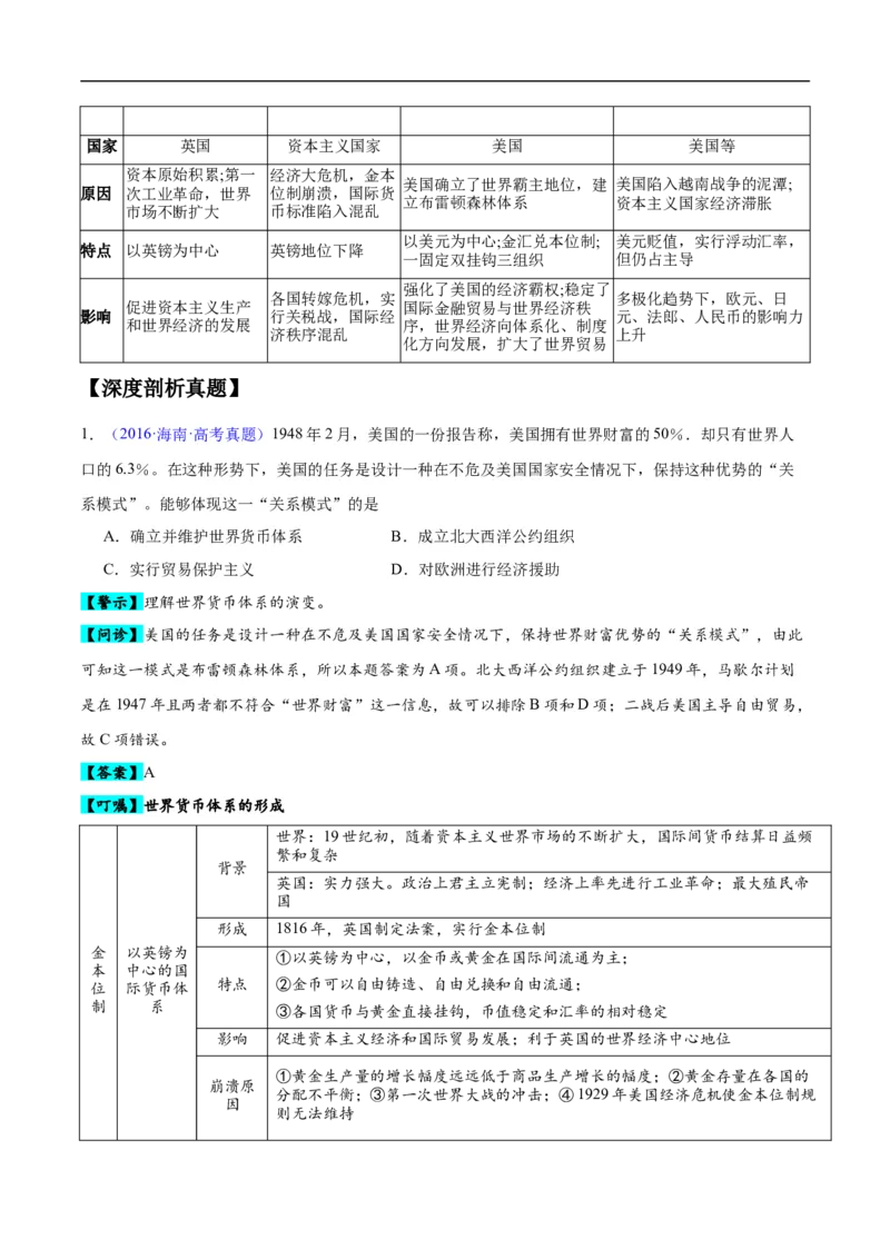 专题17世界现代史（选必贯通部分）（3大考点5个易错点）（解析版）_高中三年全科资料_高中_15高中全科《高考易错题》2025版_高考历史备战2025年高考易错题（新高考专用）
