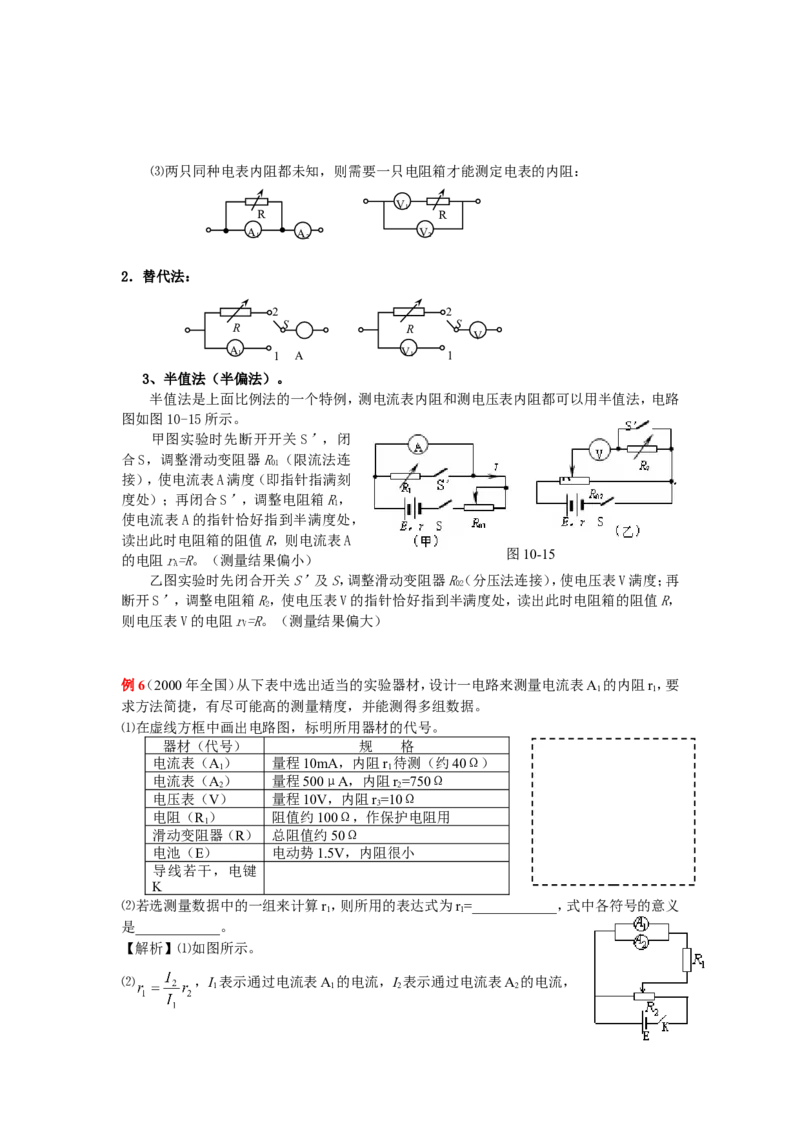 7高中物理电学实验专题_高中三年全科资料_高中_2高中9科分类资料包_高中理综