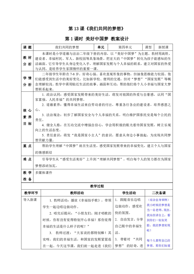 26年春季道德与法治二年级下册（32课时）教案+二次备课+教学反思(1)(1)_26新二年级道法下册（统编版）_版本一_部编版道德与法治2下_2026春新版