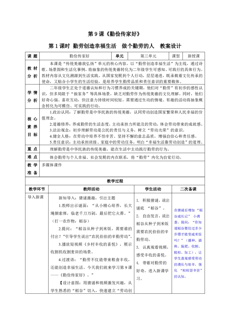 26年春季道德与法治二年级下册（32课时）教案+二次备课+教学反思(1)(1)_26新二年级道法下册（统编版）_版本一_部编版道德与法治2下_2026春新版