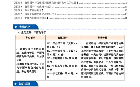 专题7.3空间直线、平面的平行八大题型（原卷版）_高中三年全科资料_高中_高中1_2026版高考《举一反三》一轮复习专练（新高考数学专用）_专题7.3空间直线、平面的平行八大题型