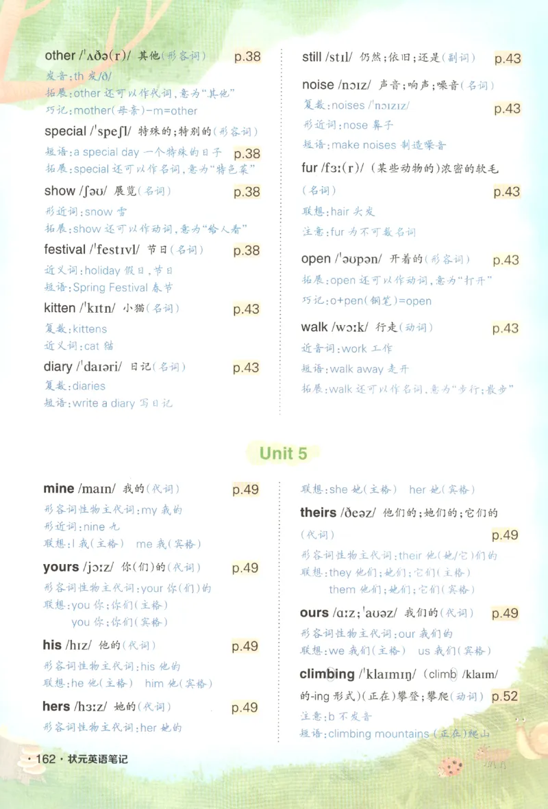 25春《状元英语笔记》人教英语PEP5下（含晨读晚默）_小学《课堂笔记》数学语文英语1-6年级下册_小学英语《课堂笔记》1-6年级下册（26春）_小学英语《课堂笔记》3-6年级下册（26春）