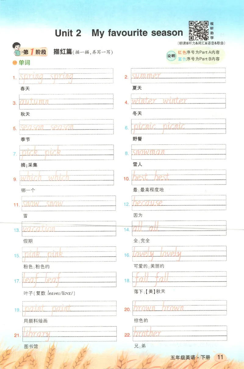 25春《状元英语笔记》人教英语PEP5下（含晨读晚默）_小学《课堂笔记》数学语文英语1-6年级下册_小学英语《课堂笔记》1-6年级下册（26春）_小学英语《课堂笔记》3-6年级下册（26春）
