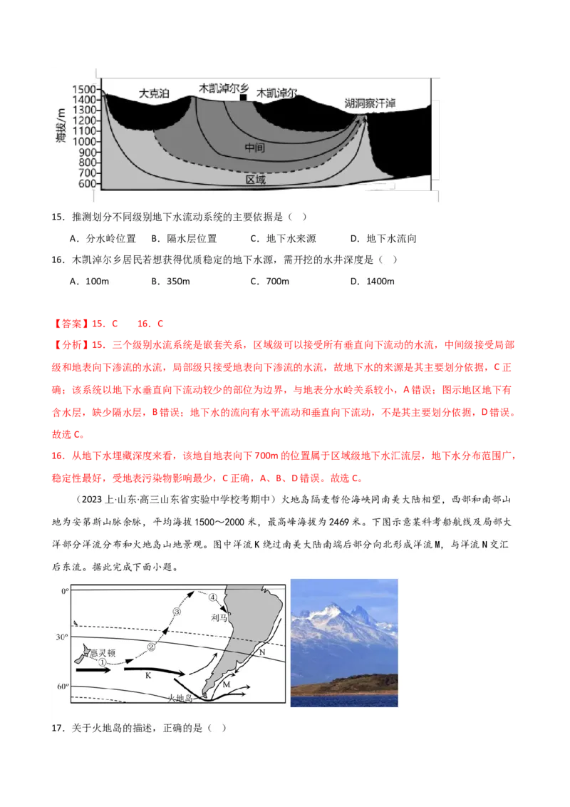 专题04地球上的水易错突破（4大易错）-备战2024年高考地理考试易错题（全国通用）（解析版）_高中三年全科资料_高中_15高中全科《高考易错题》2025版_教师版（含答案解析）
