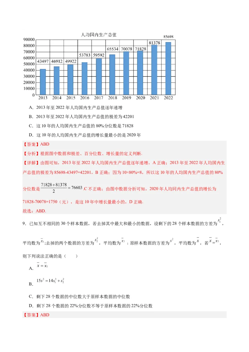 专题13统计（5大易错点分析+解题模板+举一反三+易错题通关）-备战2024年高考数学考试易错题（新高考专用）（解析版）_高中三年全科资料_高中_15高中全科《高考易错题》2025版