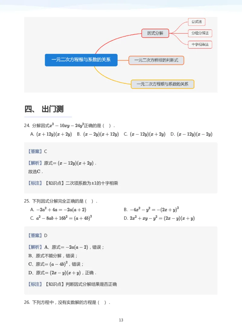 一元二次方程根与系数的关系(教师版)_高中三年全科资料_高中_学而思高中数学（暑假衔接）面授升高..高二.高三_学而思面授班升高一暑期讲义+题集
