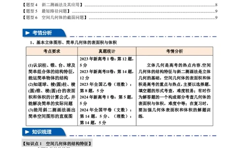 专题7.1基本立体图形、简单几何体的表面积与体积六大题型（原卷版）_高中三年全科资料_高中_高中1_2026版高考《举一反三》一轮复习专练（新高考数学专用）