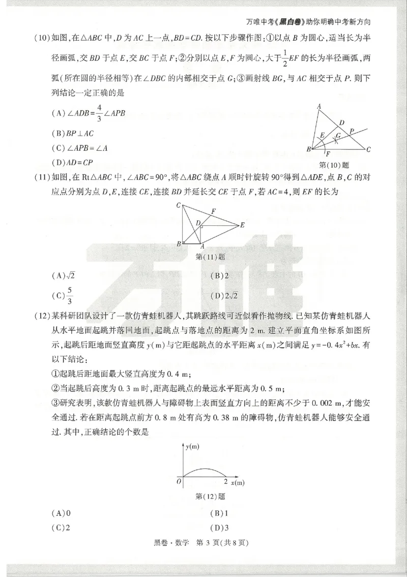 2026《万唯中考&bull;天津黑白卷》数学黑卷_中考押题2026《中考押题》系列（9科全套实时更新中）_万唯2026版初中《万唯黑白卷》7科全套（天津）_2026《万唯中考&bull;天津黑白卷》数学