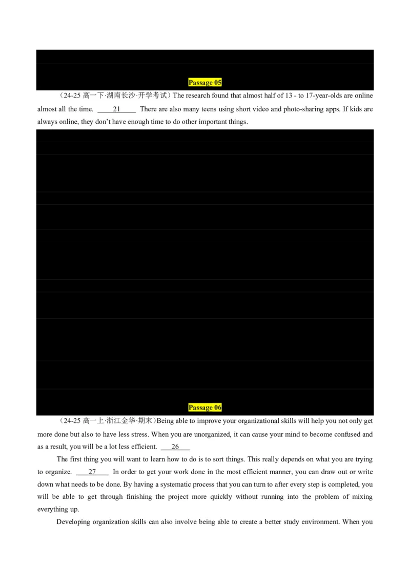 专题09七选五满分方程式(语篇衔接与逻辑匹配特训-原卷版_高中三年全科资料_高中_高中1_2025高一高二英语暑假提升精品讲义（人教版）_2025《高中英语&bull;暑假提升精品讲义》高一(人教版2019)