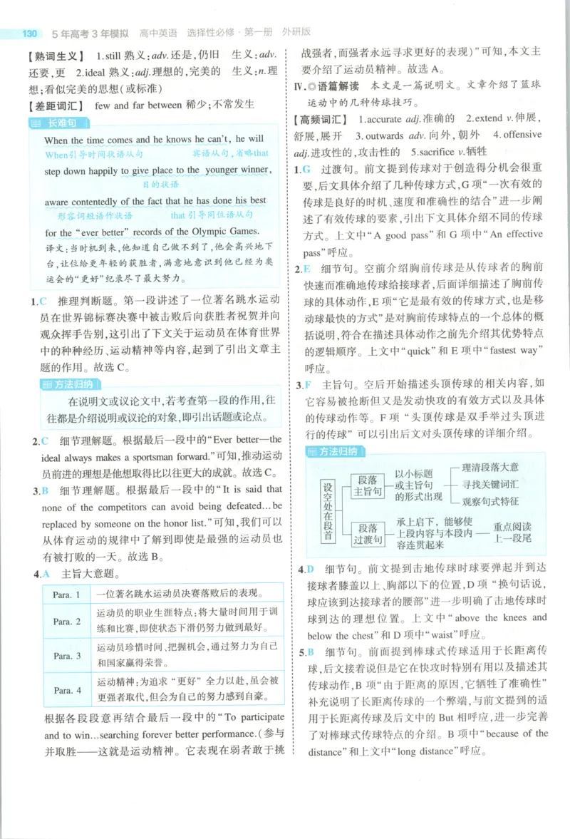 53同步英语选修一WY答案(1)_高中三年全科资料_高中_高中1_2026版高中《5高考3年模拟》同步版（9科必修+选修）（人教）_2026《高中53同步练习》英语选修一WY